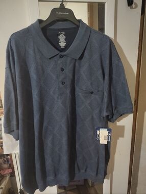 David Taylor Polo Shirt 3XL Blue w/ Pocket